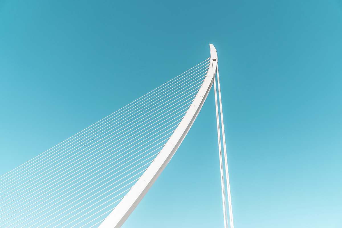 ciudad de las artes y las ciencias low angle photography of white cable-stayed bridge valència